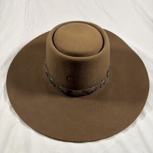 Charlie 1 Horse High Desert Large Pecan Cowboy Hat Wool Felt Conch Shell Belt